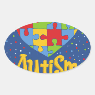 autism awareness month oval sticker