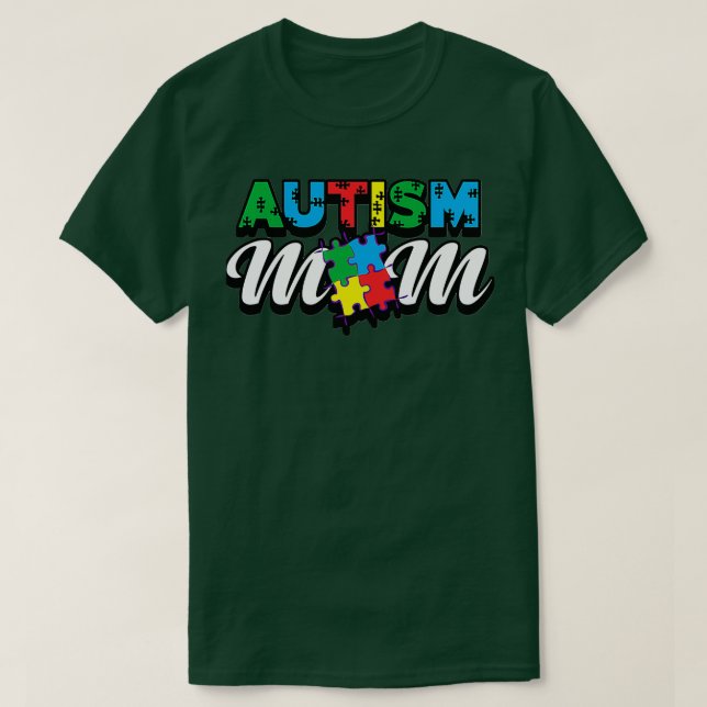 Autism Awareness Month Proud Autism Mum Dad Autist T-Shirt (Design Front)
