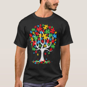 Autism Awareness Month Puzzle Piece Tree Asd Suppo T-Shirt