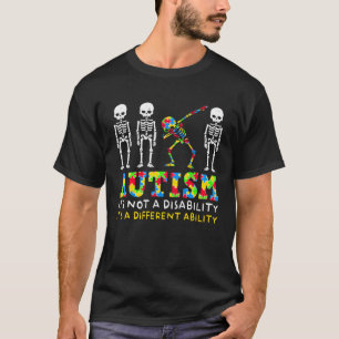 Autism Awareness Month Skeleton Dabbing Autistic K T-Shirt