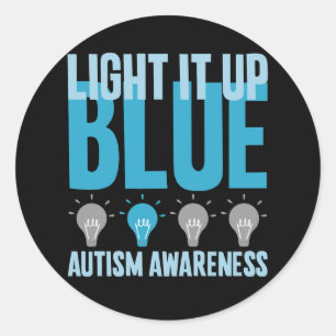 Autism Awareness Month Support Light It Up Blue Classic Round Sticker