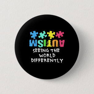 Autism Awareness Month Support Seeing The World Di 6 Cm Round Badge