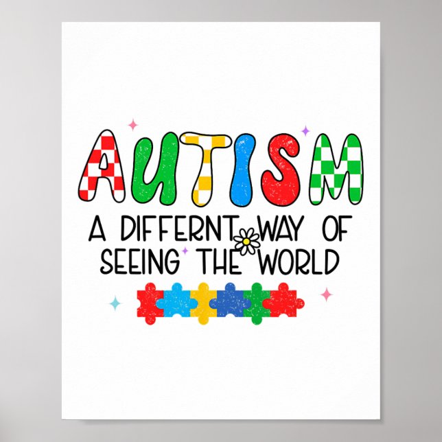 Autism Awareness Month Support Seeing The World Di Poster (Front)