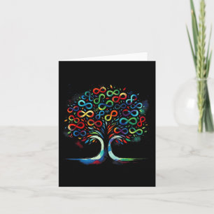 Autism Awareness Month Symbol Infinity Tree Waterc Card