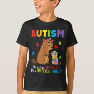 Autism Awareness Mother Beaver Different Ability S T-Shirt