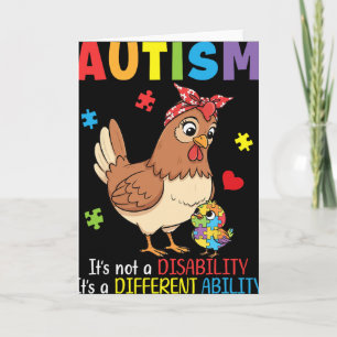 Autism Awareness Mother Chicken Different Ability  Card