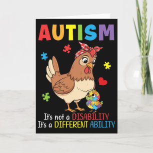 Autism Awareness Mother Chicken Different Ability  Card