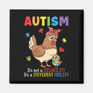 Autism Awareness Mother Chicken Different Ability  Magnet