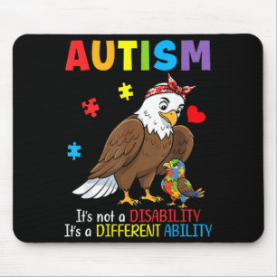 Autism Awareness Mother Eagle Different Ability Pu Mouse Pad
