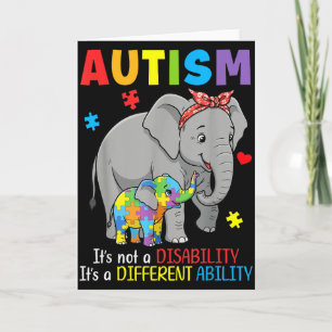 Autism Awareness Mother Elephant Different Ability Card