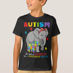 Autism Awareness Mother Elephant Different Ability T-Shirt