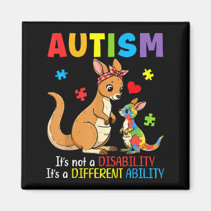 Autism Awareness Mother Kangaroo Different Ability Magnet
