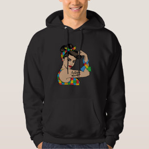 Autism Awareness Mother Mom Autistic Strong Woman  Hoodie