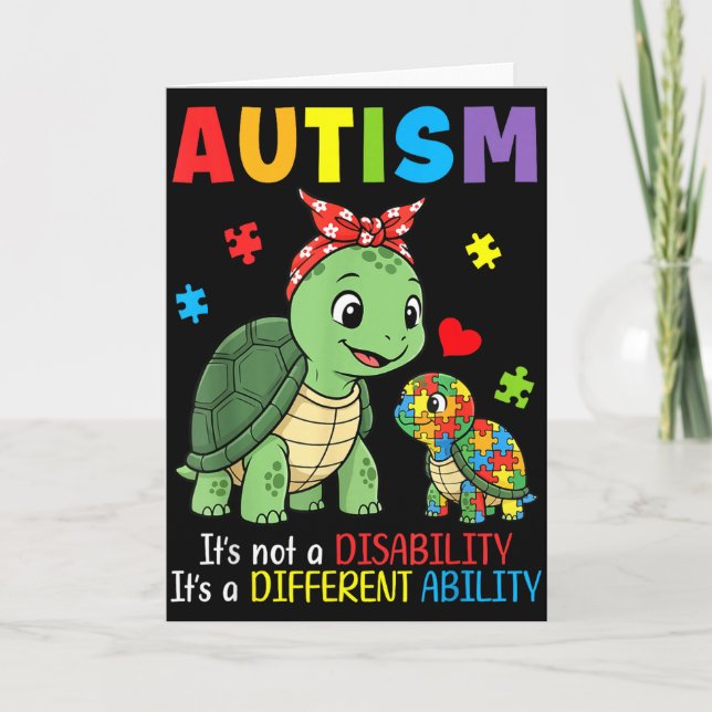 Autism Awareness Mother Turtle Different Ability S Card (Front)