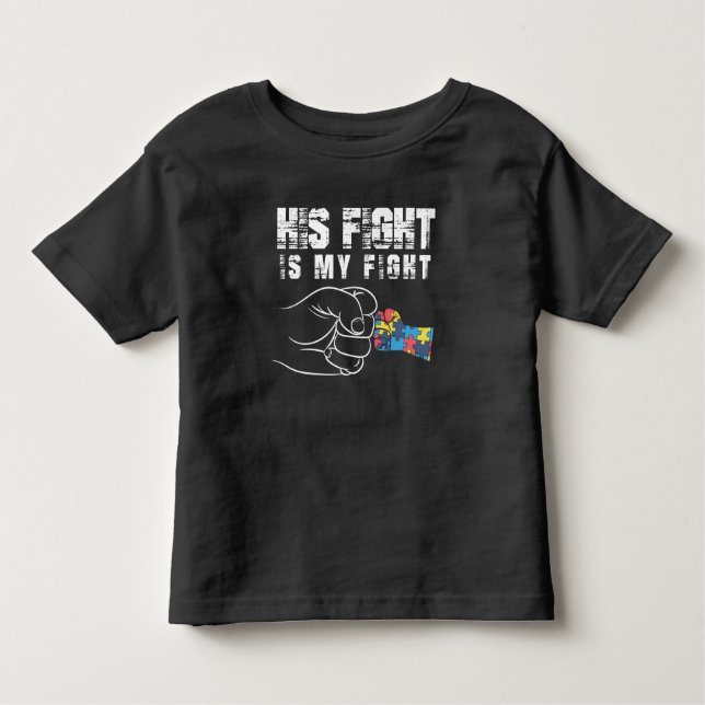 Autism Awareness Mum Dad Autistic Kid Toddler T-Shirt (Front)