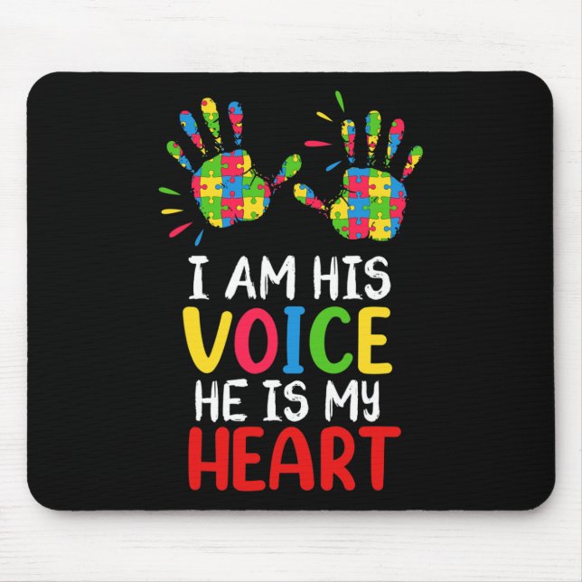 Autism Awareness Mum Dad  Mouse Pad (Front)