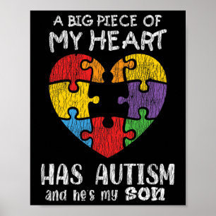 Autism Awareness Mum Dad Parents Autistic Kids Awa Poster