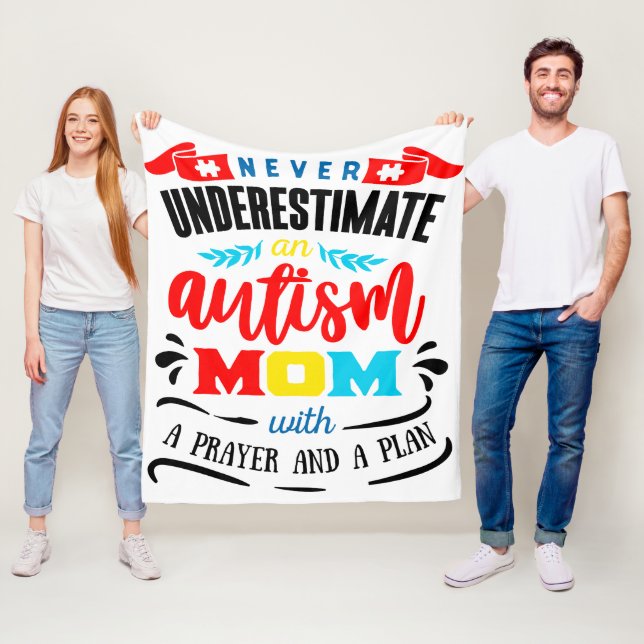 Autism Awareness Mum  - Fleece Blanket (In Situ)