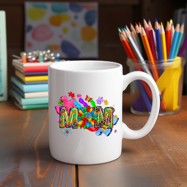 Autism Awareness Mum Flower Mug (Creator Uploaded)