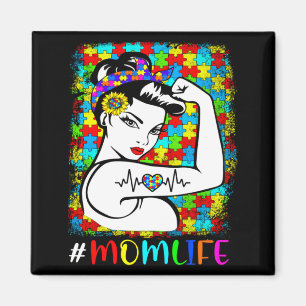 Autism Awareness Mum Life Warrior Autistic Mother Magnet