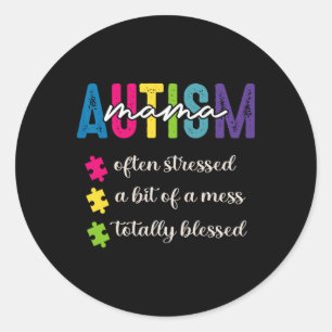 Autism Awareness Mum Mothers Day For Kids And Wome Classic Round Sticker