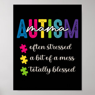 Autism Awareness Mum Mothers Day For Kids And Wome Poster