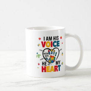 Autism Awareness Mum Shirt I Am His Voice He Is My Coffee Mug