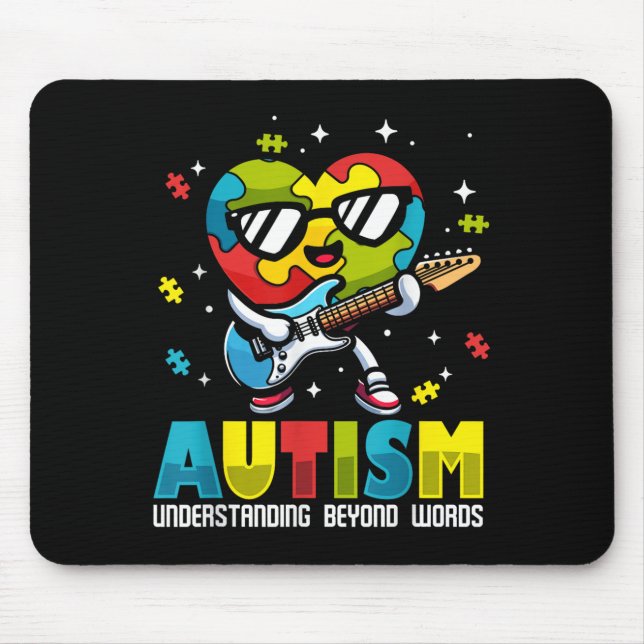 Autism Awareness Music Lover Graphic Understanding Mouse Pad (Front)