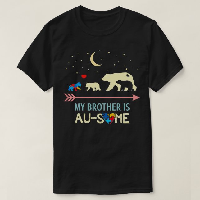 Autism Awareness My Brother is AUSOME Classic TShi T-Shirt (Design Front)