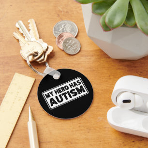 Autism Awareness, My Hero Has Autism, Autism Quote Key Ring
