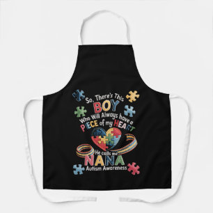Autism Awareness Nana Puzzle Heart Grandma Gift Apron