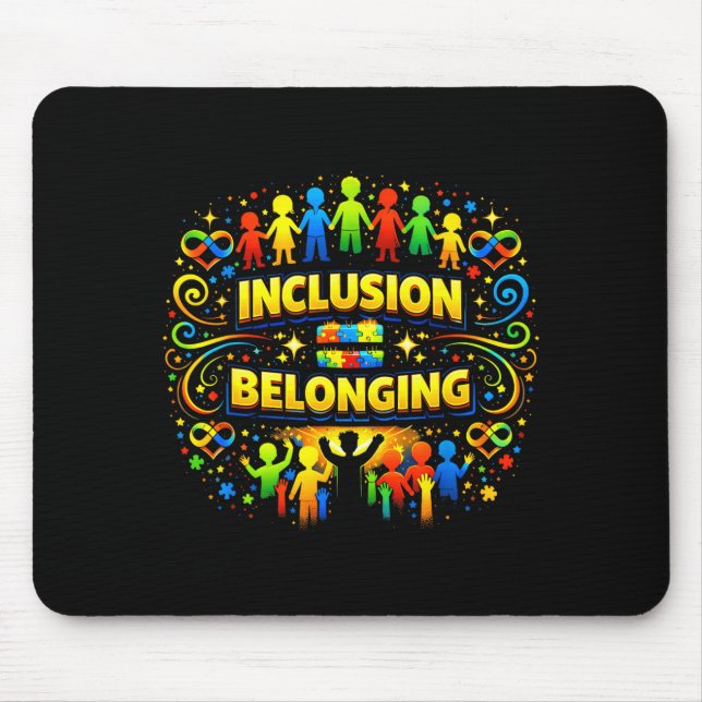 Autism awareness neurodivergent inclusion equals mouse pad (Front)