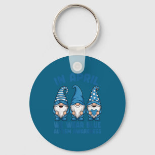 Autism awareness nurse wear blue april gnomes key ring