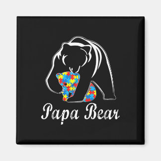 Autism Awareness Papa Bear Support Autistic Adults Magnet