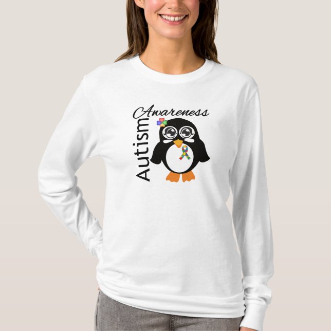 Autism Awareness Penguin T-Shirt (Front)