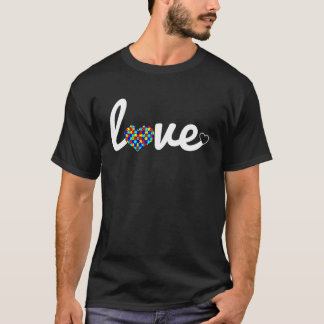 Autism Awareness Perfect Love Heart Jigsaw Puzzle T-Shirt
