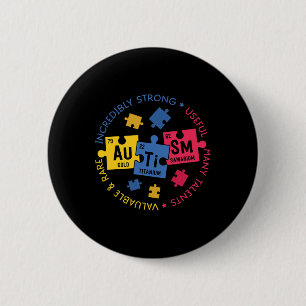 Autism Awareness Periodic Puzzle Science Teacher G 6 Cm Round Badge