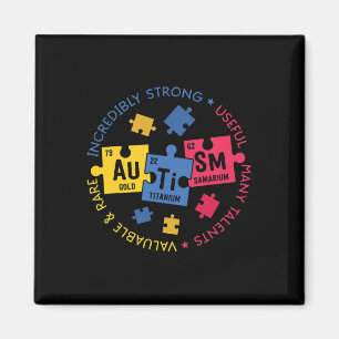 Autism Awareness  Periodic Puzzle Science Teacher  Magnet