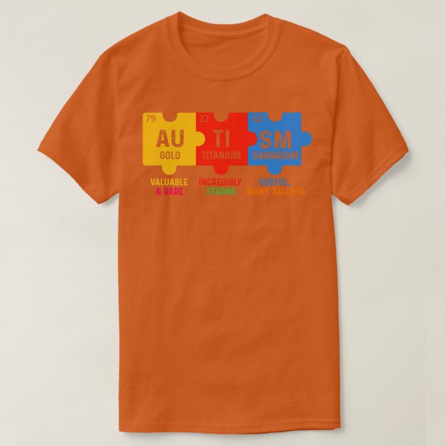 Autism Awareness Periodic Table (2) T-Shirt (Design Front)