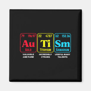 Autism Awareness Periodic Table ASD Chemistry Men Magnet