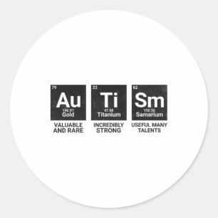 Autism Awareness Periodic Table Autism Periodic Ta Classic Round Sticker