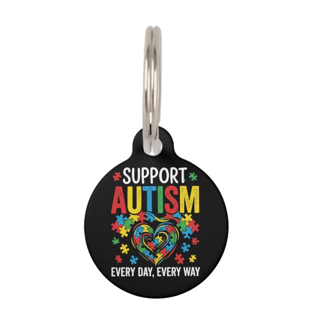 Autism awareness pet tag (Front)