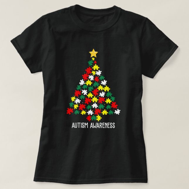 autism awareness pine tree T-Shirt (Design Front)