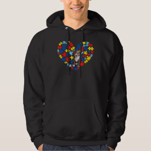 Autism Awareness Pitbull Heart Dog Dad Dog Mom Hoodie