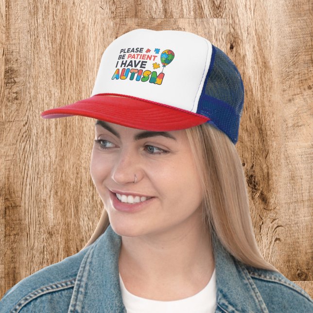 Autism Awareness Please Be Patient I Have Autism Trucker Hat (Creator Uploaded)