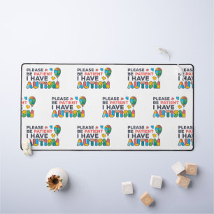 Autism Awareness Please Be Patient Puzzles Desk Mat