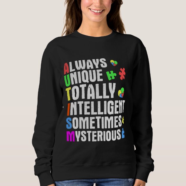 Autism Awareness Plus Size Acceptance Puzzle Sweatshirt (Front)