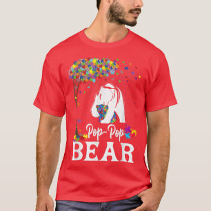 Autism Awareness Pop Pop Bear Support Autistic 380 T-Shirt