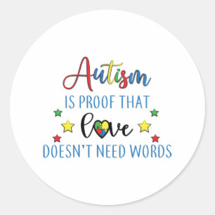 Autism Awareness Print Classic Round Sticker