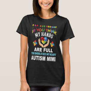 Autism Awareness Proud Autism Mimi Love Heart Puzz T-Shirt